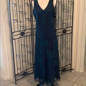 Lined teal cocktail dress